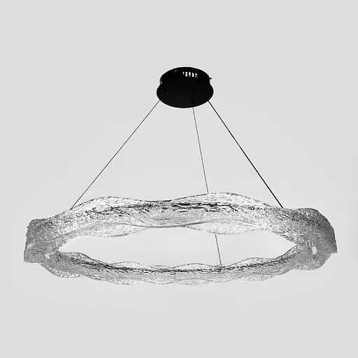 Люстра з підвісним корпусом з хвилястого рельєфного акрилу Ø 80 см | Line F | Арт. MJ373-800 BK - фото 8