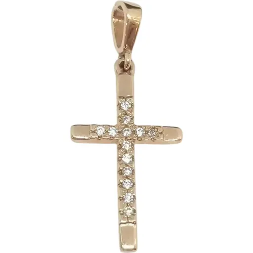 Золотий хрестик Qvaliz з фіанітами. 50300618