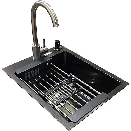 Комплект мойка + смеситель Romzha Arta U-350S BL(A) - фото 3