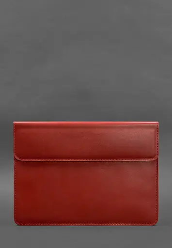 Кожаный чехол-конверт BlankNote на магнитах для MacBook 13 Красный - фото 2