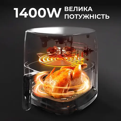 Аэрофритюрница безмасляная Sokany SK-8018 5л электрическая с сенсорным управлением, таймер 1400Вт - фото 7