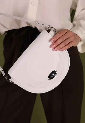 Жіноча шкіряна сумка Kira біла - фото 3