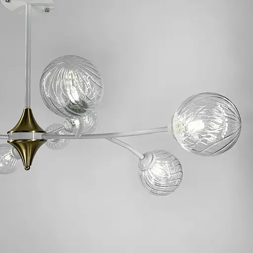 Белая люстра с поворотными веточками на 9 плафонов Line.F K 21/9 WT+CL new - фото 3