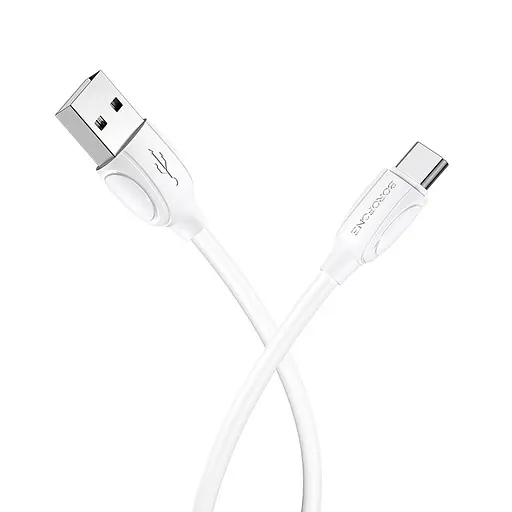 Кабель BOROFONE BX19 USB to Type-C 3A, 1m, PVC, TPE connectors, White - фото 3