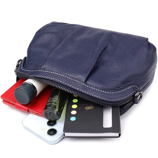 Женская кожаная сумка Vintage с эффектной драпировкой 23х15х7 см sum0027532 - фото 8