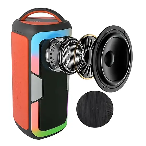 Портативна колонка Singer JQS4407 Акустична система 25Вт RGB підсвічування з мікрофоном і пультом Чорний - фото 6