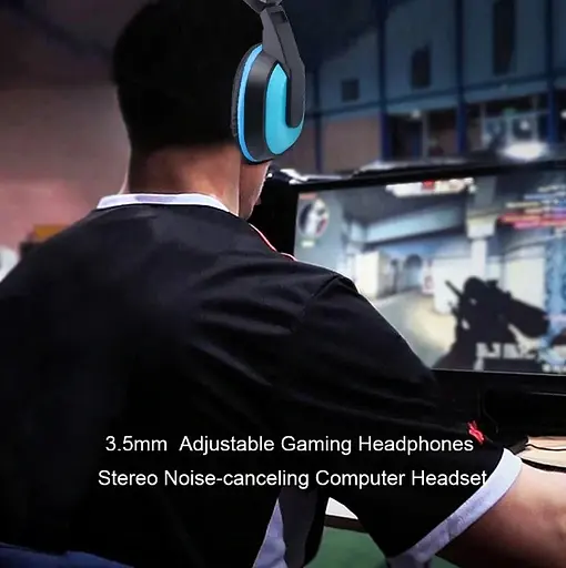 Ігрові навушники Kebidu для ПК з мікрофоном (Чорні з червоним) - фото 7