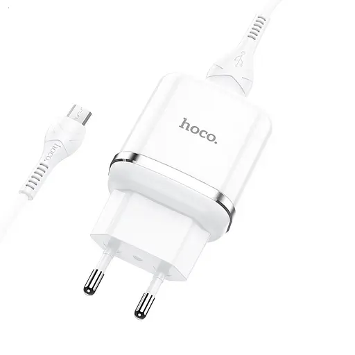 Адаптер сетевой HOCO Special FCP N3 1USB 18 W с Micro USB-кабелем белый - фото 1