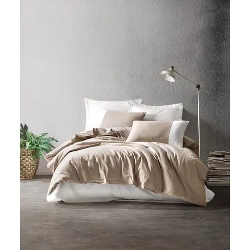 Комплект постільної білизни CottonBox Plain Vizon/Cream Євро Різнобарвний 000230399