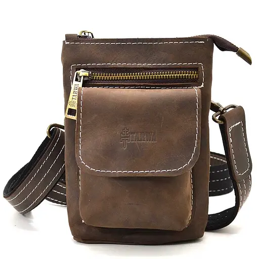 Чоловіча шкіряна сумка через плече TARWA 17х14х5.5 см sum0025693 - фото 8