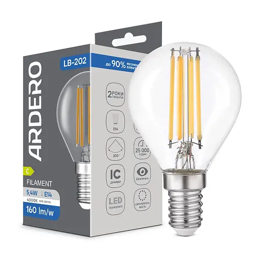 Світлодіодна лампа Ardero LB-202 5.4 Вт E14 4000K - фото 1