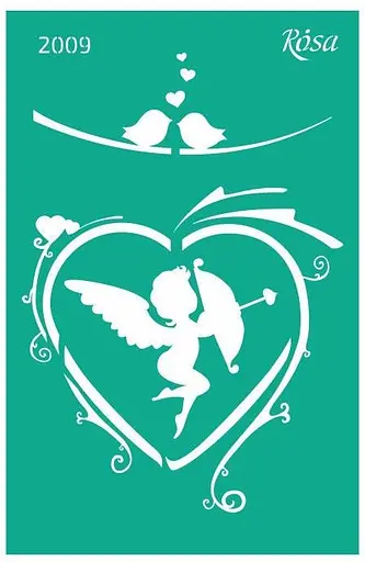 Трафарет багаторазовий самоклеючий №2009 13×20см Закоані серця Rosa Talent