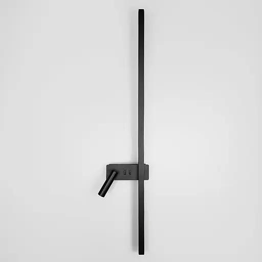 Бра Line F лінійне чорне 100 см зі спотом зліва та 2-ма вимикачами Арт. WB 121/1000 L BK - фото 2