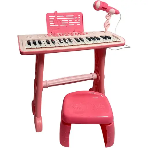 Синтезатор 37 клавиш, стул, микрофон, встроенный аккумулятор, Bluetooth - фото 1