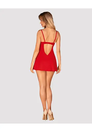 Комплект белья Obsessive Ingridia XL/2XL красный - фото 4