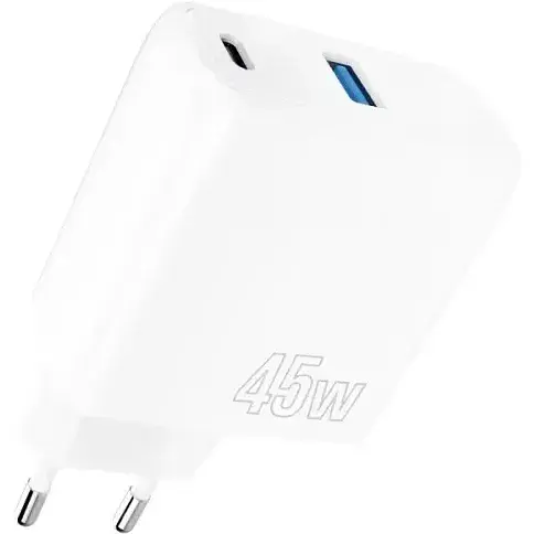 Мережевий зарядний пристрій Proove Silicone Power, білий, 45 Вт, 1xType-C (25 Вт, PD3.0) / 1xUSB (20 Вт, QC3.0) (WCSP45110002) - фото 1