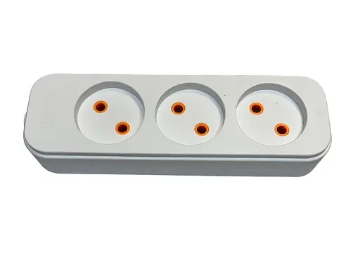 Колодка на 3 гнезда без заземления (ABS-пластик) (конт.группа медь) MODERN LUMANO - фото 1