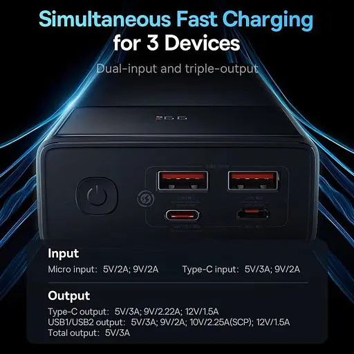 Повербанк Baseus Star Lord Digital Display 20000 mAh 65W чорний - фото 3