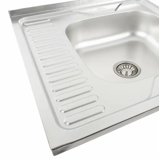 Кухонна мийка з нержавіючої сталі Platinum декор 6060 R (0,7/160 мм), Decor - фото 4