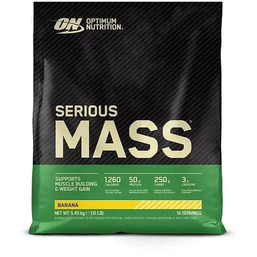 Гейнер Optimum Nutrition Serious Mass Europe, 5.45 кг - Банан