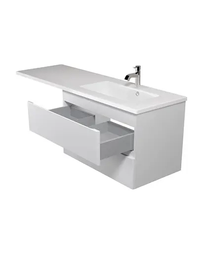 Тумба Мойдодир Unik 80-A Adam 140 R Білий підвісна з крилом над пральною машиною Білий - фото 2