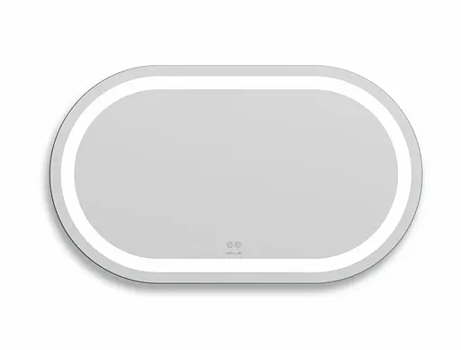 Дзеркало Volle Luna Ovalado овальне горизонтальне 80x60 см, з підсвічуванням по контуру, з підігрівом, сенсорним вимикачем хром 1648.54146800, Хром - фото 1