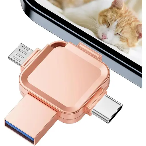 USB-накопичувач Yueflue 256GB для iPhone, Memory Stick для мобільного телефону з портом i0S/USB/Type C/Micro. Memory