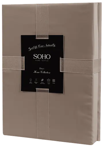 Комплект постільної білизни Євро Duet 200х230 см Beige/Mocha SOHO pbe0050800 - фото 3