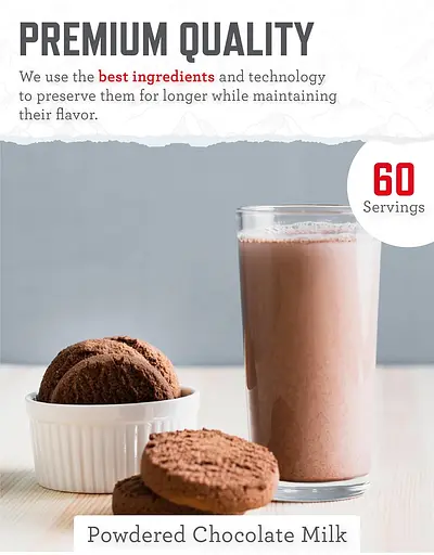 Шоколадне молоко сублімоване з великим терміном придатності до 25 років Ready Wise, 60 порцій (101234) - фото 2