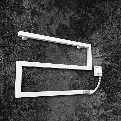 Электрический полотенцесушитель Kosser Зета 350х550 ER тайм. белый ЗЗ01ERW, Белый матовый, Правое - фото 1