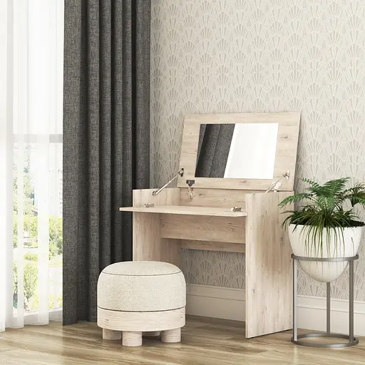 Трюмо с зеркалом в спальню MebelStar Нео 80x43x75,2 см Аляска серый (MBS-1237) - фото 1