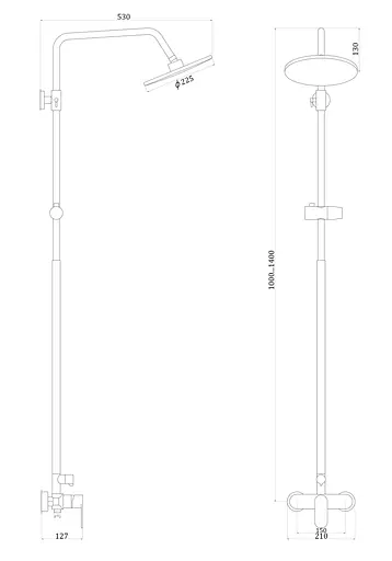 Душова система Globus Lux GLO-0005, Хром - фото 5