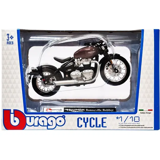 Дитяча модель Мотоцикла TRIUMPH Bonneville Bobber Bburago 18-51030-7 масштаб 1:18 - фото 1