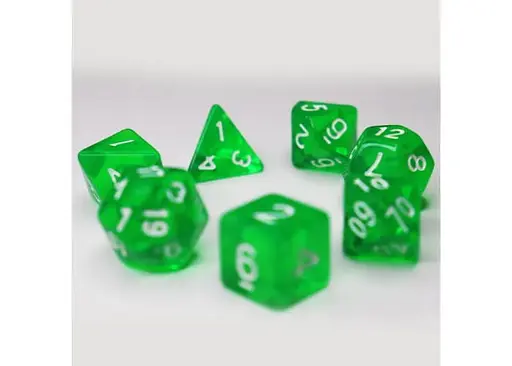 Набір кубиків Transparent 7 Dice Set - Green , 7 шт. (g7dtran05) - фото 4