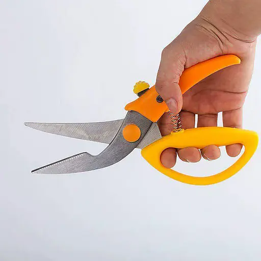 Кухонные ножницы секатор для птицы и рыбы с фиксатором 22.5 см, Kitchen Master Оранжевый 85869 - фото 8