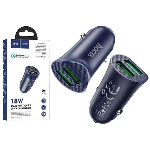 Зарядний пристрій Hoco Z39 QC3.0 2 x USB/18W
