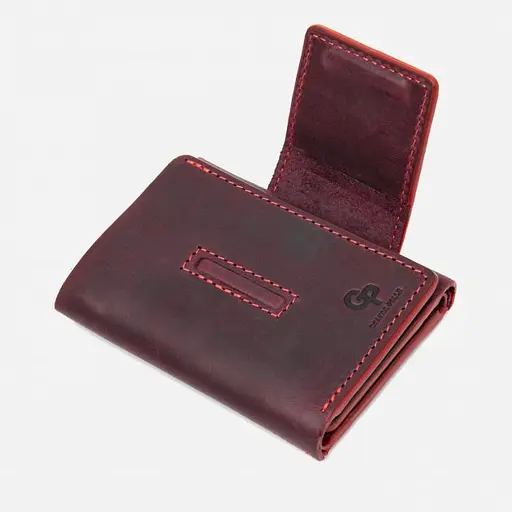 Кожаное женское портмоне Grande Pelle 8х10х1 см acs0027537 - фото 3