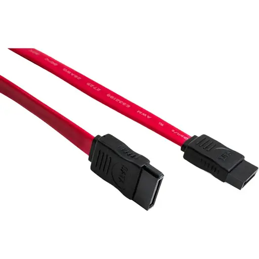 Кабель інтерфейсний TCOM Sata 0.45 м прямий без засувки червоний - фото 3