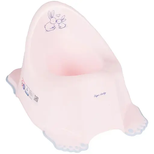 Дитячий горщик Tega Baby Зайчики з протиковзною гумою світло-рожевий