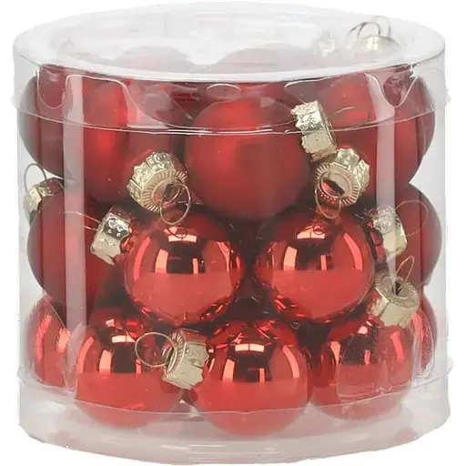 Комплект елочных шариков Chomik стеклянные 2.5 см красные 24 шт. (BOZ2126)