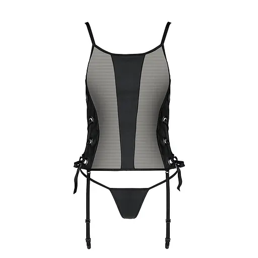 Сітчастий корсет з екошкіри Passion Passion Malwia CorSet L/XL - фото 5
