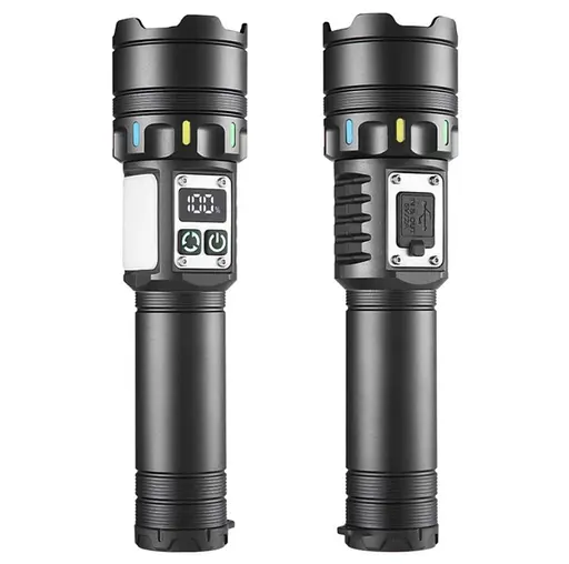 Ручний ліхтар на акумуляторі TG + COB 9 режимів роботи COBA CB-A281 ліхтарик ручний з індикатором заряду Чорний - фото 2