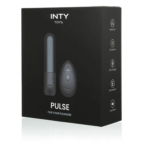 Міні-вібратор Inty Toys Pulse 12 см (чорний) - фото 8
