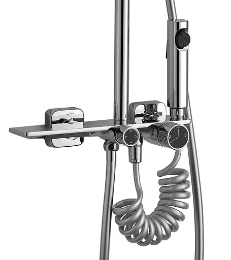 Душова система Rea Helix chrom з виливом REA-P6620, Хром - фото 4