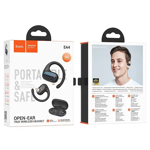 Бездротові навушники HOCO EA4 Cloud open true wireless sleep BT headset Black - фото 2