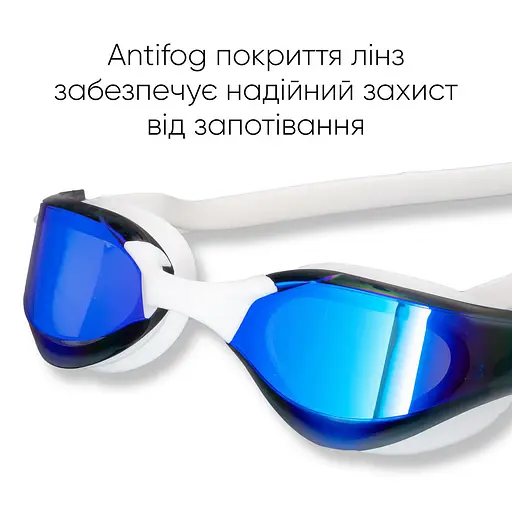 Окуляри для плавання Renvo Alat Pro Уні Anti-fog Білий Синій Чорний OSFM (2SG610-0304) - фото 6