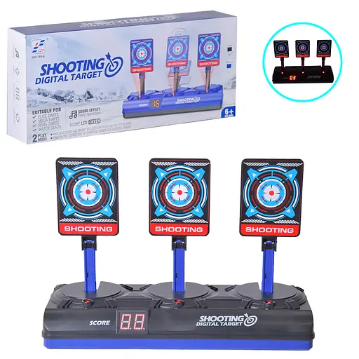 Мишень музыкальная 789-6 табло со счетом, на батарейках, в коробке (6965176300016) - фото 5