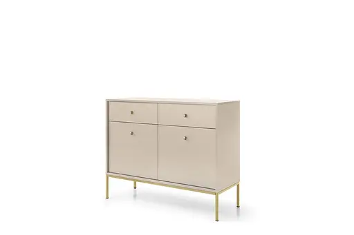 Комод Perfect Home Моно/Mono 2-дверный с 2 ящиками и золотыми ножками MKSZ104 Беж песочный (PFH-091205) - фото 4
