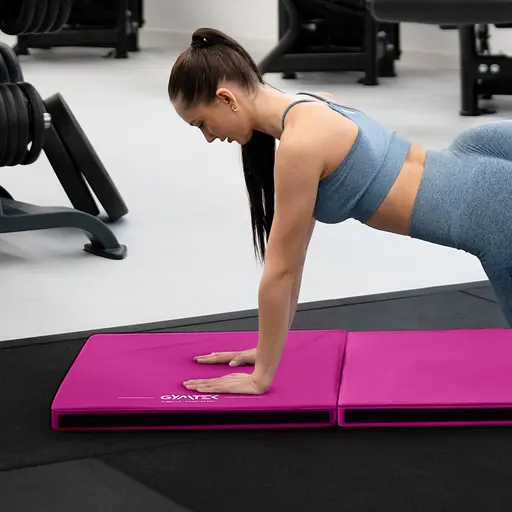 Мат гімнастичний Gymtek твердий 5 см рожевий - фото 9