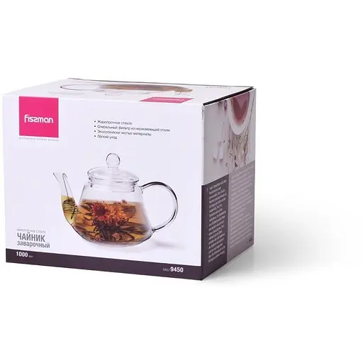 Заварочный чайник Fissman со стальным фильтром 1 л (9450) - фото 5